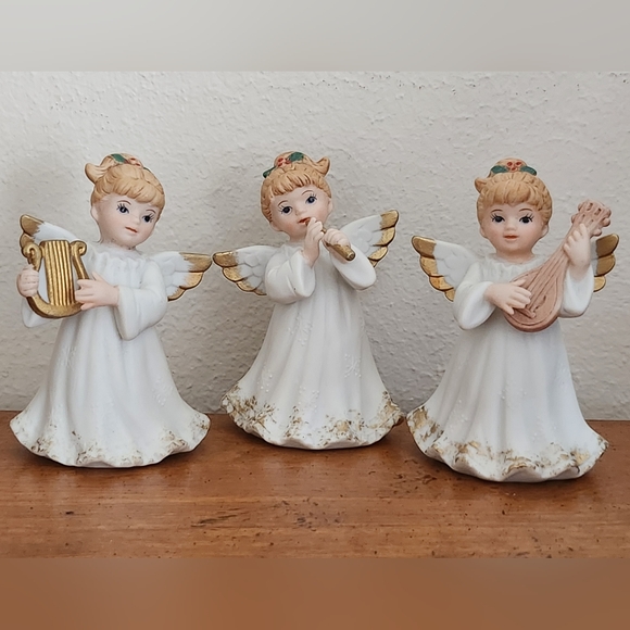 Lefton Vintage 1987 Christmas Angels Playing Instrument - Picture 11 of 11